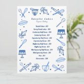 おもしろいブルー白ベーキングと料理器材価格表 メニュー (スタンド正面)