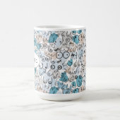 おもしろいブルー コーヒーマグカップ (中央)
