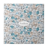 おもしろいブルー タイル (正面)