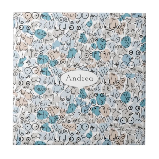 おもしろいブルー タイル (正面)