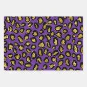 おもしろいブルー、ピンク、パープルヒョウアニマルプリント ラッピングペーパーシート (正面3)