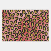 おもしろいブルー、ピンク、パープルヒョウアニマルプリント ラッピングペーパーシート (正面2)