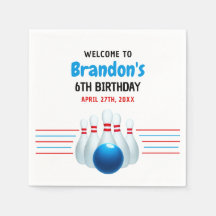 おもしろいブルー&レッドボーリングキッズ6誕生日