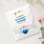 おもしろいブルー&レッドボーリングキッズ6誕生日 フェイバーバッグ (封をした状態)