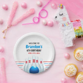 おもしろいブルー&レッドボーリングキッズ6誕生日 ペーパープレート (パーティー)