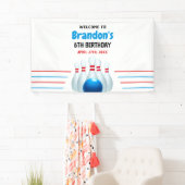 おもしろいブルー&レッドボーリングキッズ6誕生日 横断幕 (インサイチュ)