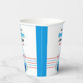 おもしろいブルー&レッドボーリングキッズ6誕生日 紙コップ (右)