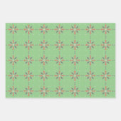 おもしろいブルー,緑,黄,明るい ラッピングペーパーシート (正面3)