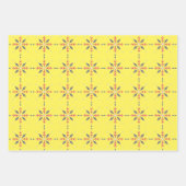 おもしろいブルー,緑,黄,明るい ラッピングペーパーシート (正面2)