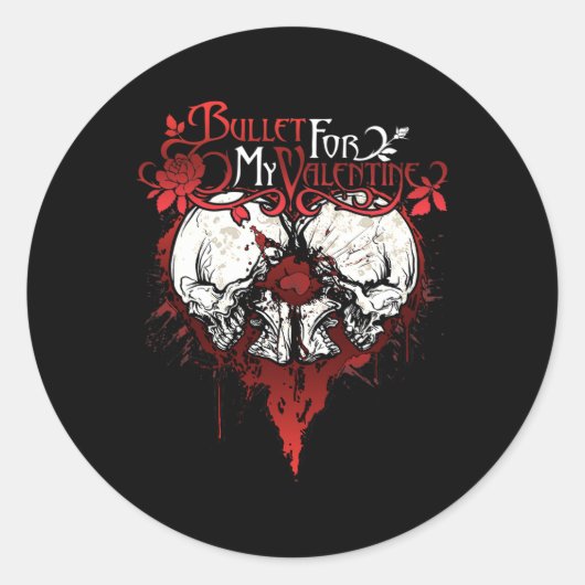 おもしろいブレットマイバレンタインデー – Splattered Logo Gift ラウンドシール (正面)