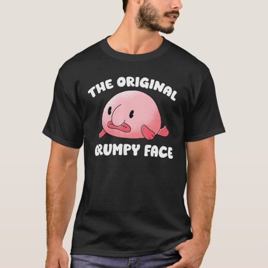 おもしろいブロブフィッシュザオリジナル不機嫌顔 Tシャツ (正面)