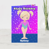 おもしろいブロンド女体操カラーリングページ誕生日 カード (正面)