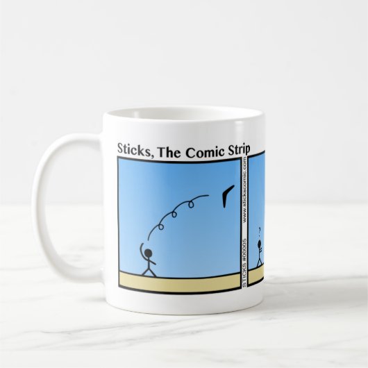 おもしろいブーメランStickman Mug - 005 コーヒーマグカップ (左)