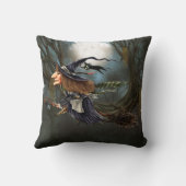 おもしろいブ飛んでいるロウィンの魔女 クッション (裏面)