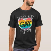おもしろいプライド月lgbtが再びゲイを起こした tシャツ (正面)