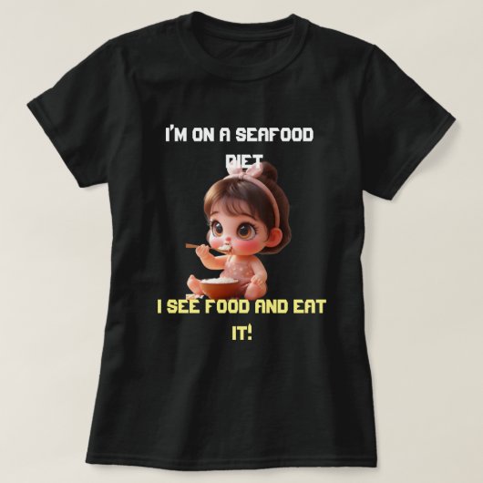 おもしろいプラスTシャツ | 食べ物と Tシャツ (デザイン正面)