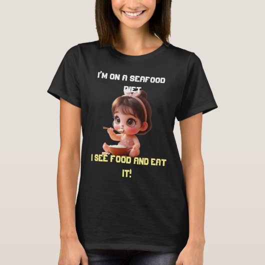 おもしろいプラスTシャツ | 食べ物と Tシャツ (正面)