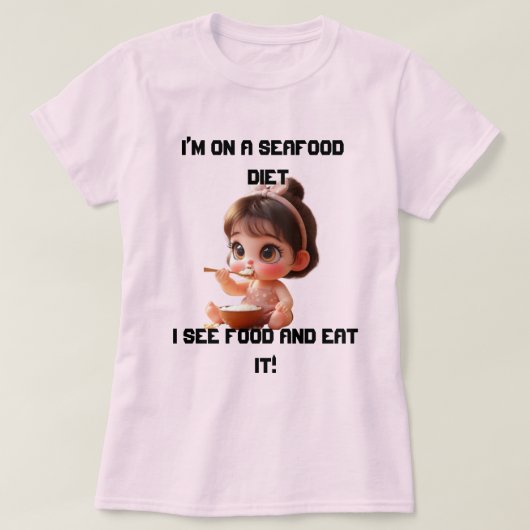 おもしろいプラスTシャツ | 食べ物と Tシャツ (デザイン正面)