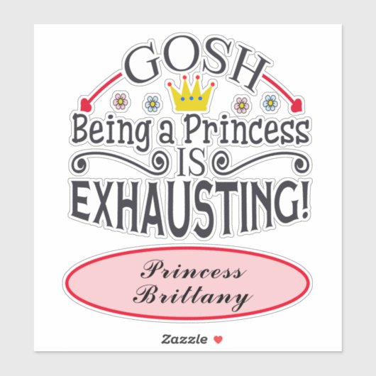 おもしろいプリンセスのゴッシュは名前を出す8" シール (シート)