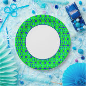 おもしろいプリントネイビーグリーンディナーウェア ペーパープレート (パーティー)