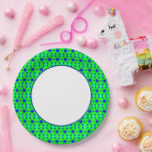 おもしろいプリントネイビーグリーンディナーウェア ペーパープレート (パーティー)