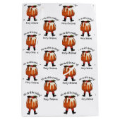 おもしろいプリンパーソナライズされたグメリークリスマス ミディアムペーパーバッグ (正面)