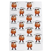 おもしろいプリンパーソナライズされたグメリークリスマス ミディアムペーパーバッグ (裏面)