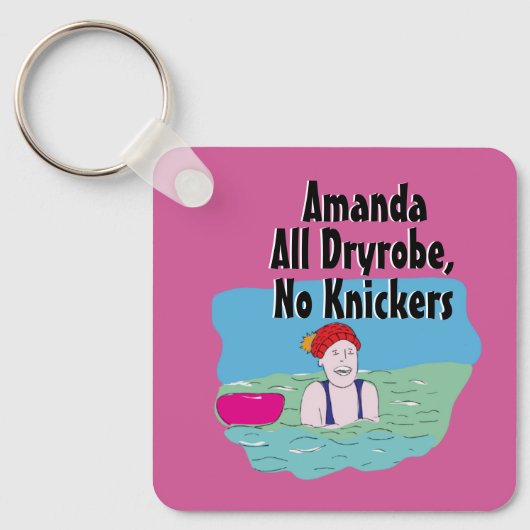 おもしろいプレゼント水遊び友達の屋外泳ぐ人 キーホルダー (正面)