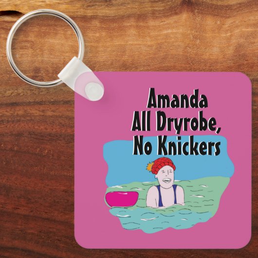 おもしろいプレゼント水遊び友達の屋外泳ぐ人 キーホルダー (正面)