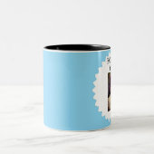 おもしろいプレゼント!ヴィンテージ小児写真2トーンコーヒー ツートーンマグカップ (中央)