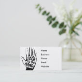 おもしろいプロフェッショナルコメディアンの手へのトーク 名刺 (スタンド正面)