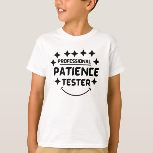 おもしろいプロフェッショナル忍耐テスターkid tシャツ