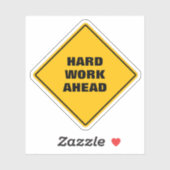 おもしろいプンイエロー懸命作業前警報道路標識 シール (シート)