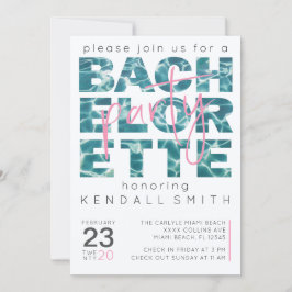 おもしろいプールと熱帯テーマバチェロレッテ 招待状