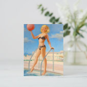 おもしろいプールのピン留め ポストカード (スタンド正面)