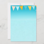 おもしろいプールパーティーかわいい夏のアイコン付きベビーシャワー 案内状 (裏面)