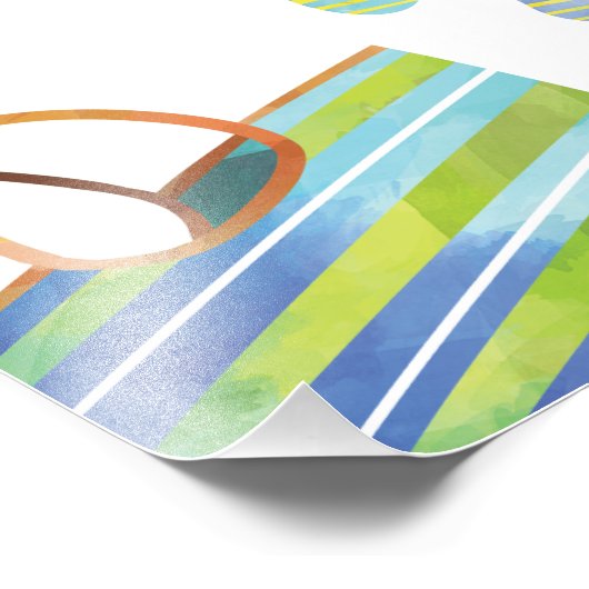 おもしろいプールパーティーのウェルカムサイン フォトプリント            (角)