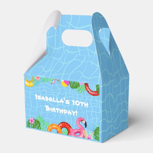 おもしろいプールパーティースイミング誕生日特典ボックス フェイバーボックス (正面サイド)