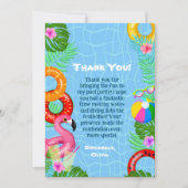 おもしろいプールパーティースイミング誕生日 サンキューカード (正面)