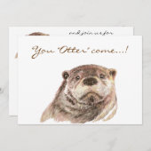 おもしろいプールパーティー誕生日キュートーター招待状 招待状 (正面/裏面)