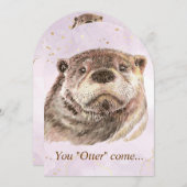 おもしろいプールパーティー誕生日キュートーター招待状 招待状 (正面/裏面)