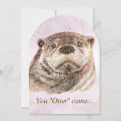 おもしろいプールパーティー誕生日キュートーター招待状 招待状 (正面)