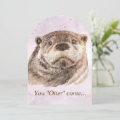 おもしろいプールパーティー誕生日キュートーター招待状 招待状 (スタンド正面)