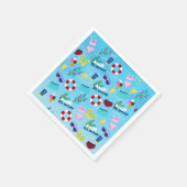 おもしろいプール誕生日パーティーパターン スタンダードカクテルナプキン (角)