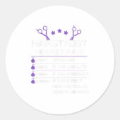 おもしろいヘアスタイリスト時給理容師ギフト ラウンドシール (正面)