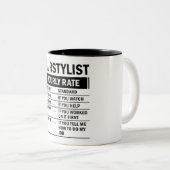 おもしろいヘアスタイリスト時給 ツートーンマグカップ (正面右)