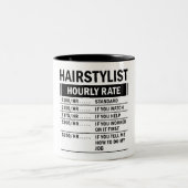 おもしろいヘアスタイリスト時給 ツートーンマグカップ (中央)