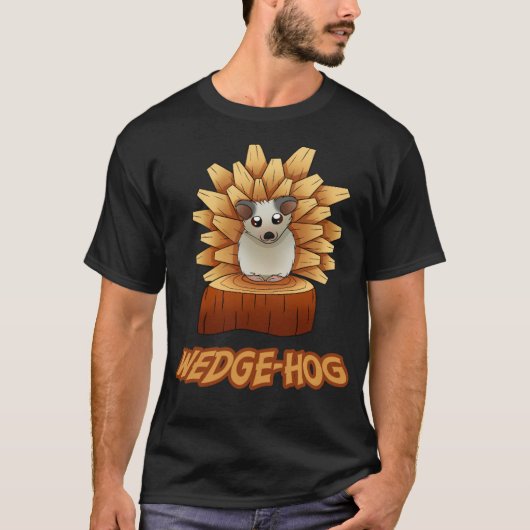 おもしろいヘッジホッグ森自然恋人フードドーナツ Tシャツ (正面)