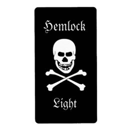 おもしろいヘムロックポイズンスカルクロスボーンビールまたはワイン ラベル