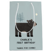 おもしろいベアパーソナライズされたエージ誕生日 ミディアムペーパーバッグ (正面)